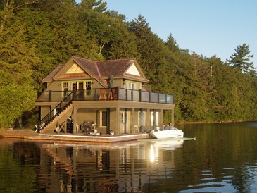 Mid-Century Modern Cottage Boat House by John Willmott Architect, Inc.