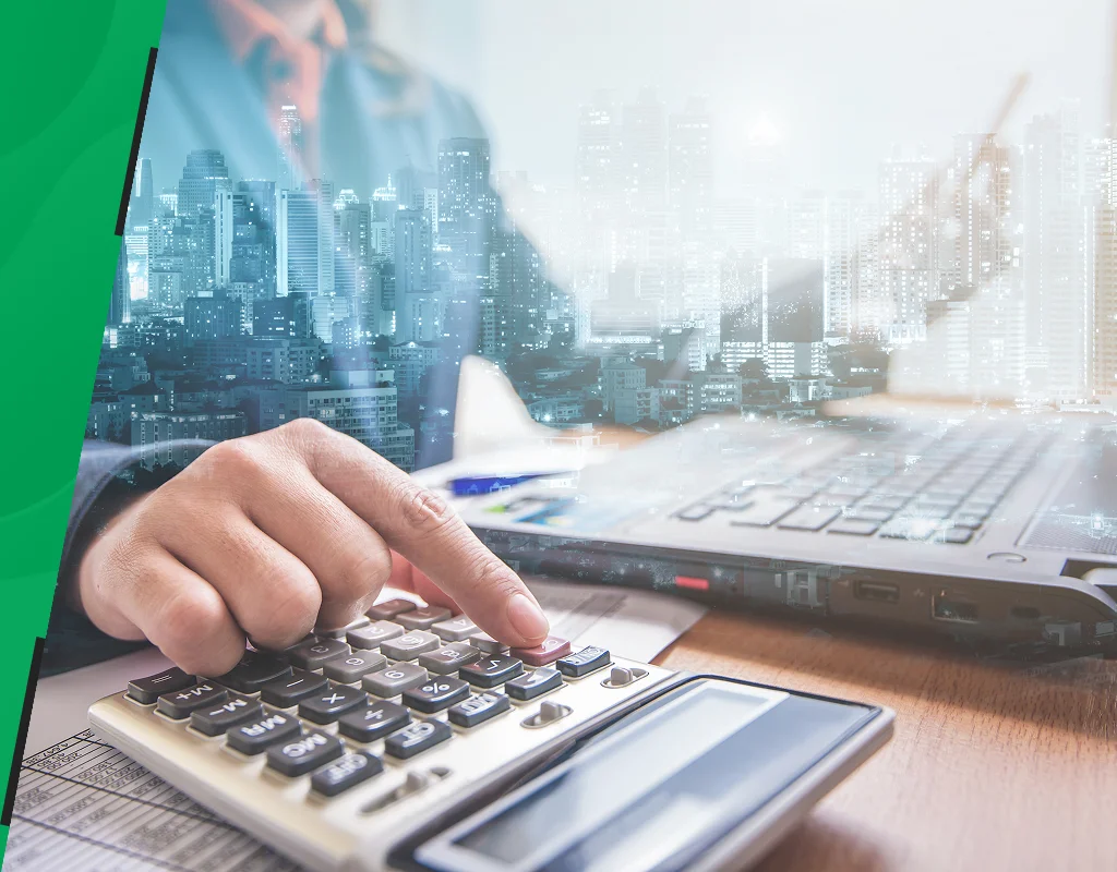 Virtual bookkeeping professional reviewing financial records on a laptop