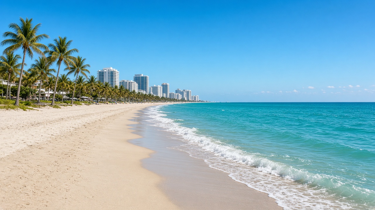 Fort Lauderdale beach and palms