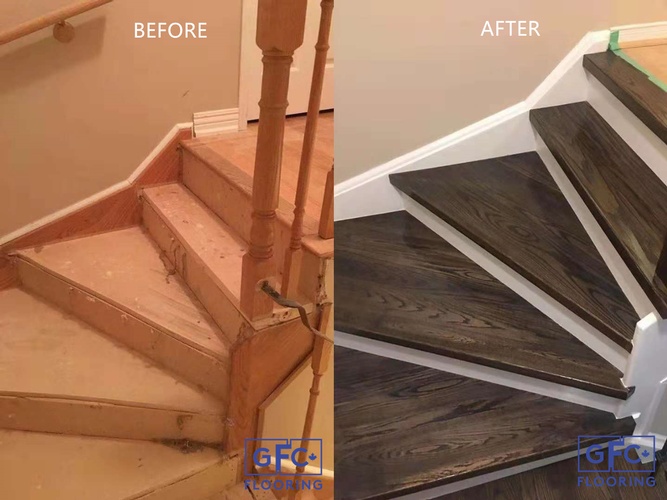 Supply and Installation of Red Oak Stairs +Spindles (Color-Pepper)#3