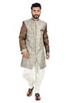 White &  Sienna Coffee  Indowestern Sherwani  RK1117