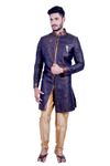Denim Blue &  Gold  Indowestern Sherwani  RK1091