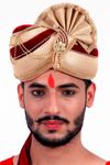 Gold Maroon Wedding Safa Turban