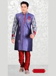 Classical Blue Color Indo Western Sherwani