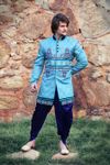 Luscious Blue Color Indo Western Sherwani