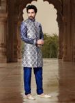 Grey Color Fabulous Indo Western Sherwani