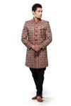 Kalamkari Red & Brown Color Indo Western Sherwani