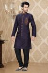 Mythical Black & Violet Color Indo Western Sherwani