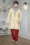 Smashing Cream Color Indo Western Sherwani