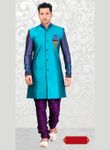 Charming Blue Color Dupioni Western Sherwani