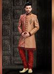 Magnet Brown Color Indo Western Sherwani