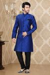 Enamouring Blue Color Indo Western Sherwani