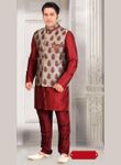 Maroon Color Flamorous Indo Western Sherwani