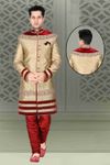 Beige Color Trendy Look Indo Western Sherwani