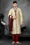 Cream Wedding Kurta Payjama