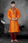 Orange Color Ethnic embroidery Kurta Payjama
