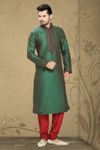 Red & Green Combination Kurta Payjama