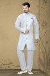 White Color Elegant Brocade Kurta Payjama
