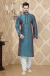 Blue Color Rich Look Festive Kurta Payjama