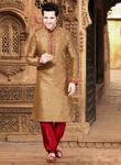 Brown Color Silk Fabric Kurta Payjama
