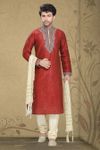 Maroon Art Silk Kurta Payjama