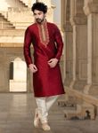 Maroon Color Enrapturing Kurta Payjama