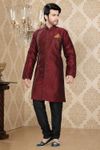 Luzurious Ethnic Look Maroon Indo Western Sherwani