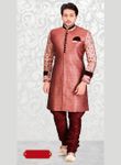 Red Color Trendsetting Silk Western Sherwani