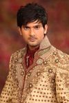 Zari Brocade V Neck Gold Sherwani BL2005