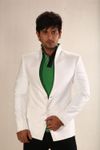 High Neck White Linen Blazer BL5002