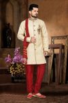 Perfect Banarasiloook Cream Color Royal Sherwani
