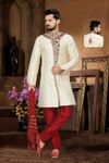 Vivid Cream Color Royal Sherwani For Men