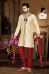 Beautiful Look Cream Color Royal Sherwani
