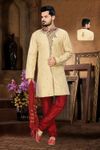 Antique Collection Creamroyal Sherwani For Men