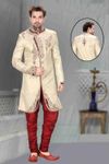 Mens Impressive Beige Color Royal Sherwani