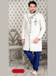 Ravish Look Mens White Color Royal Sherwani