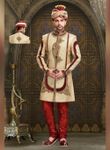 Trendy Traditional Look Mens Brown Royal Sherwani