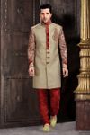 Enhance Your Look With Attractive Lookbrown Color Royal Sherwani