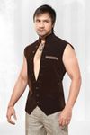 Mens Stupefying Brown Color Nehru Jacket