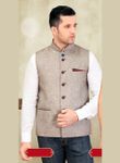 Jute Brown Color Gorgeous Look Nehru Jacket