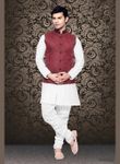 Royal And Rich Maroon Color Linen Nehru Jacket