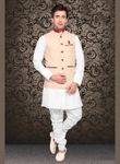 Dynamism Beige Color Linen Nehru Jacket