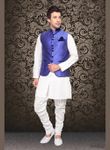Royal And Rich look Blue Color Imported Nehru Jacket