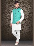 Linen Sprting Ethnic Look Green Color Nehru Jacket