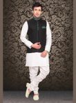 Glamour Look Royal Rich Black Color Jute Nehru Jacket