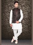 Dazzing Style Maroon Color Brocade Nehru Jacket