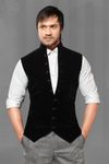 Eternal Black Color Velvet Nehru Jacket