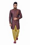Neonpurple Zaribrocadesilk Indowestern Sherwani