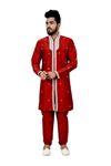 Maroon Artsilk Embroidered Sherwani