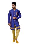 Blue Ghicchasilk Indowestern Sherwani